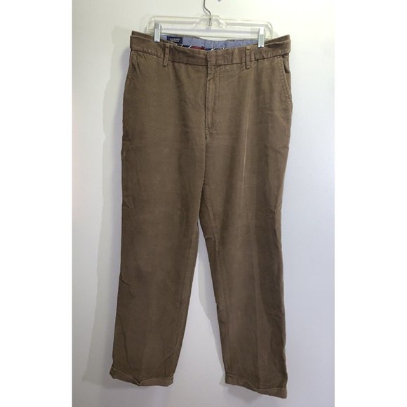 Lands' End Traditional Fit Corduroy Men's Pants Flat Stretch Waist Cuffed 36x32 - Picture 1 of 8